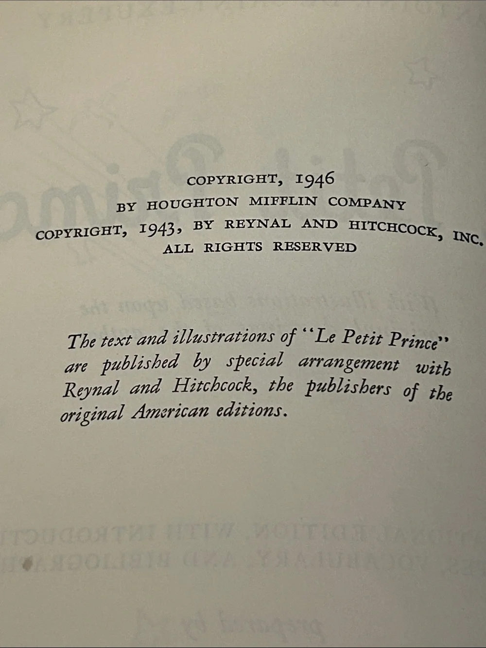 Vintage Le Petit Prince Antoine De Saint Exupery 1946 Educational Edition